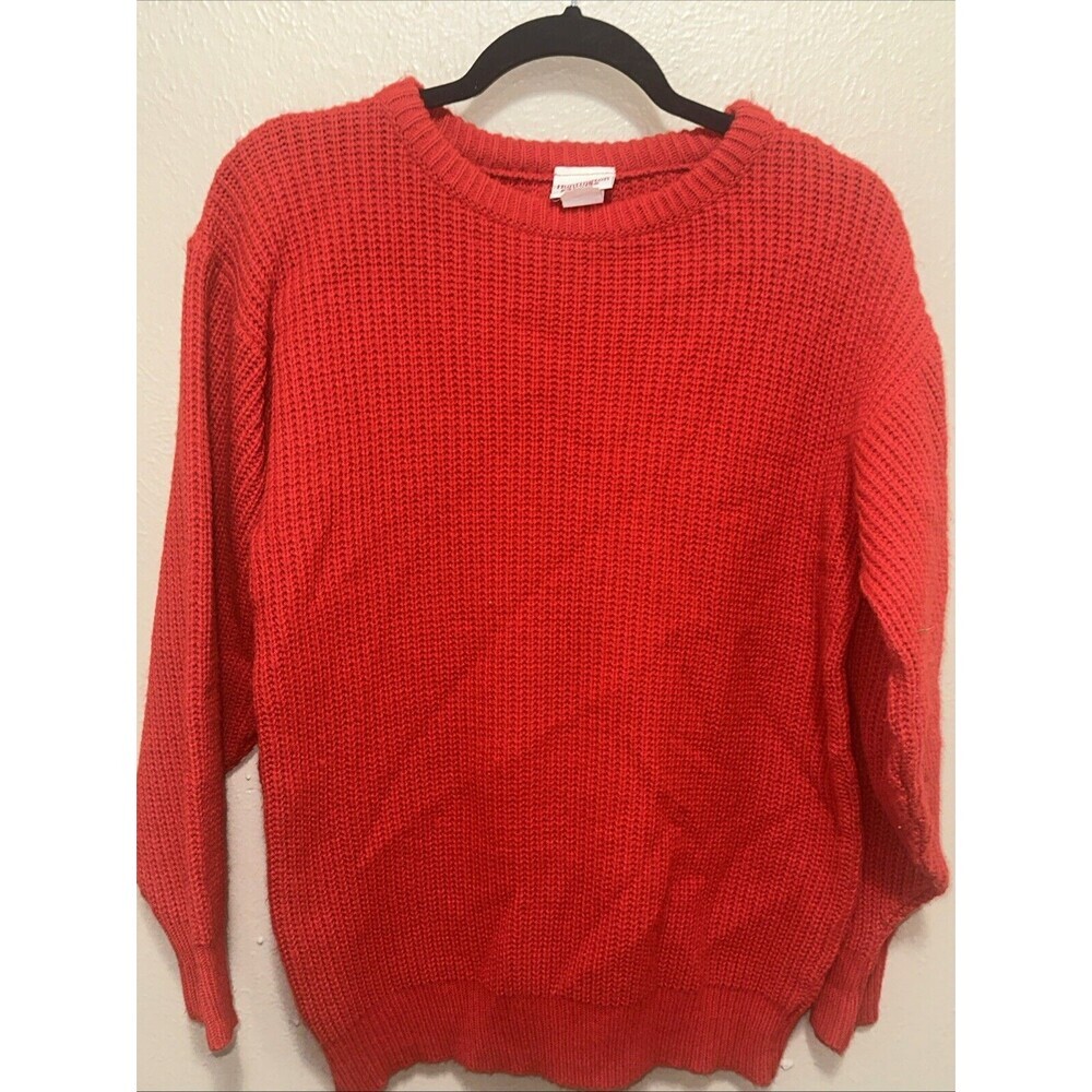 Huntington Ridge Women's Red Knit Sweater‎ Crew Neck Long Sleeve Small